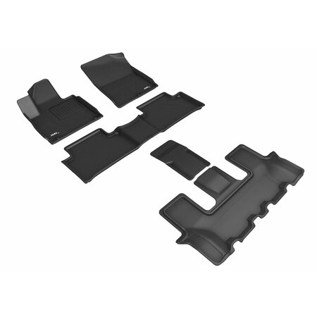 3D MATS USA Custom Fit, Raised Edge, Black, Thermoplastic Rubber Of Carbon Fiber Texture L1KA05801509
